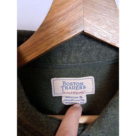 Boston Traders Long Sleeve Regular Fit Casual Button-Down Men Green XL - Picture 2 of 4